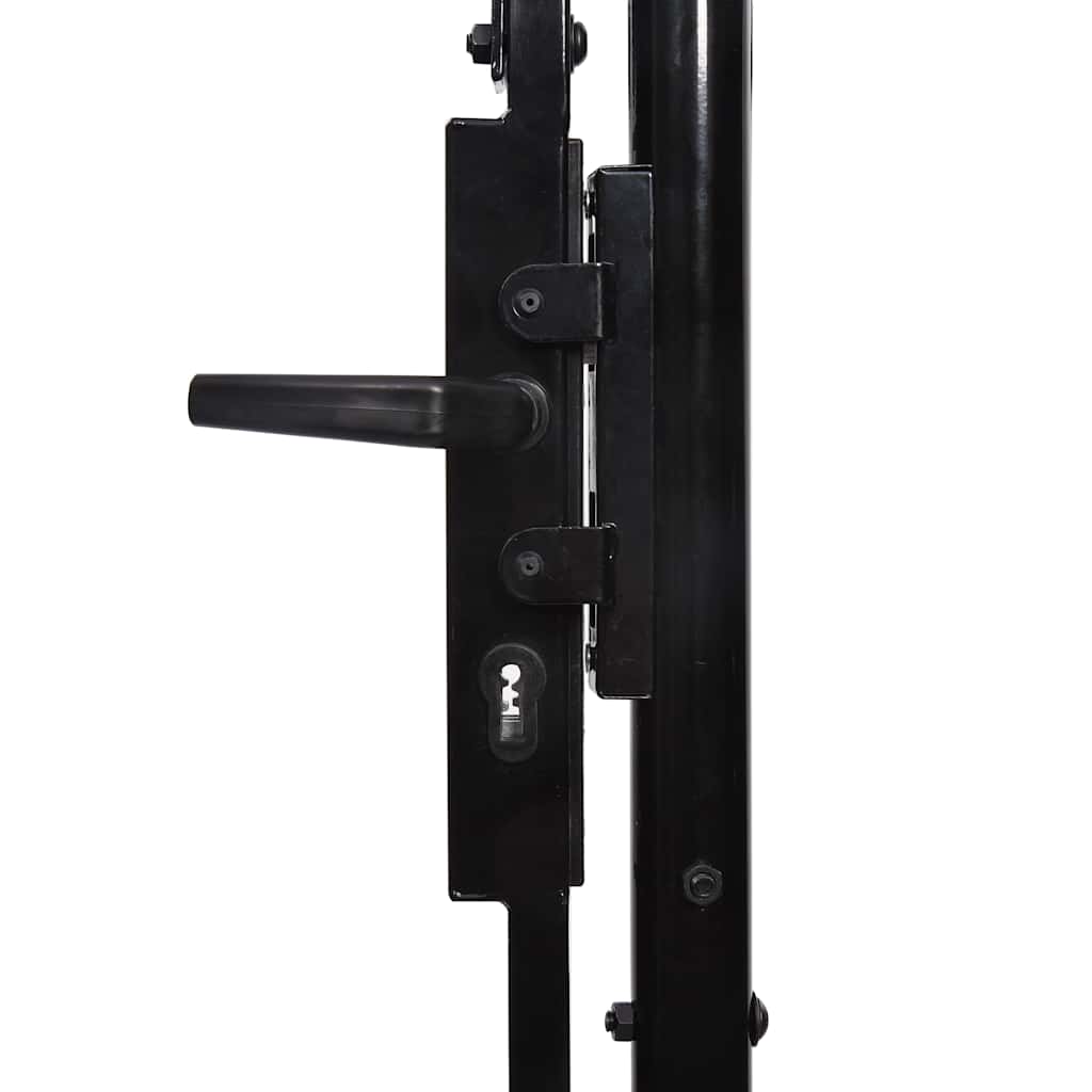 Cancello per recinzione BOXTEL porta singola con punta in acciaio 1x1,5 m Nero | homemem39