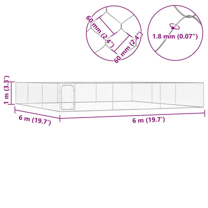 Canile da Esterno in Acciaio Zincato 6x6x1 m | homemem39