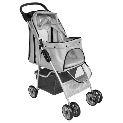 Passeggino per Cani/Gatti Pieghevole Grigio - homemem39