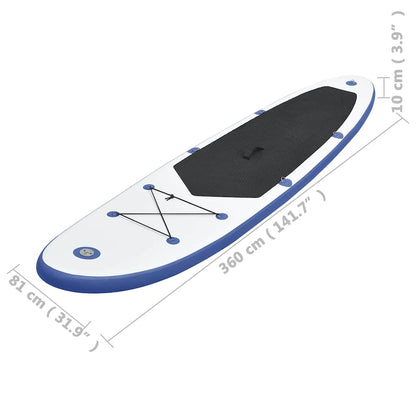 Set Tavola da SUP e Surf Gonfiabile Blu e Bianco | homemem39