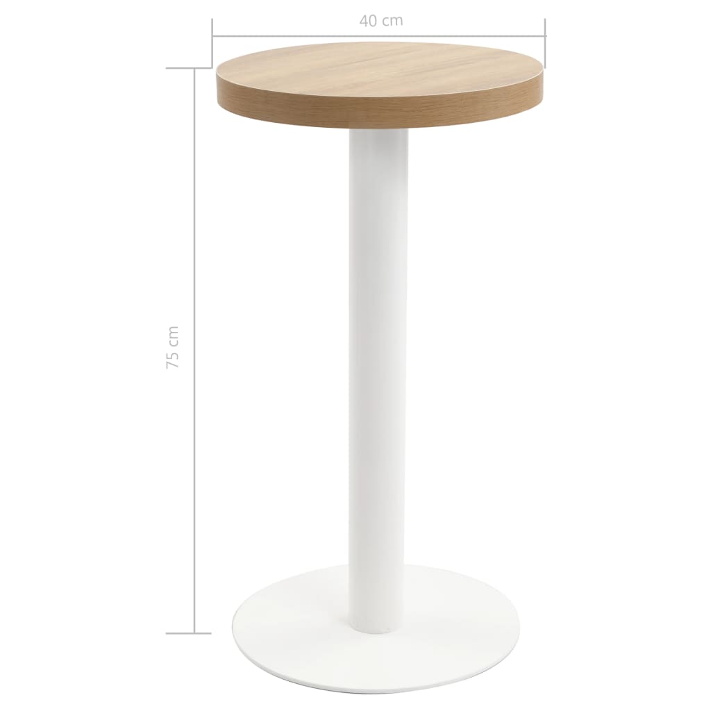 Tavolo da Bistrot Marrone Chiaro 40 cm in MDF | homemem39