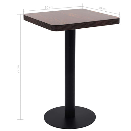 Tavolo da Bistrot Marrone Scuro 50x50 cm in MDF | homemem39
