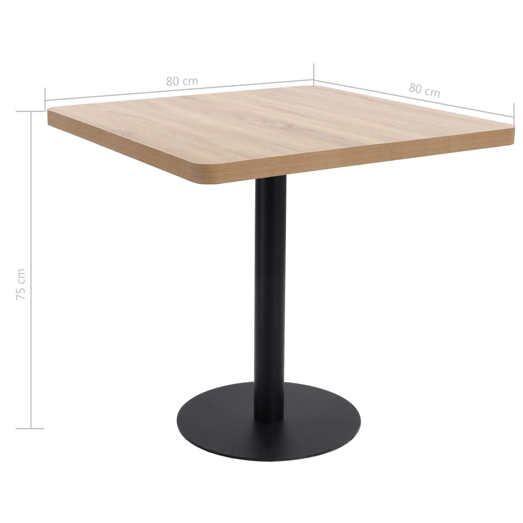 Tavolo da Bistrot Marrone Chiaro 80x80 cm in MDF - homemem39