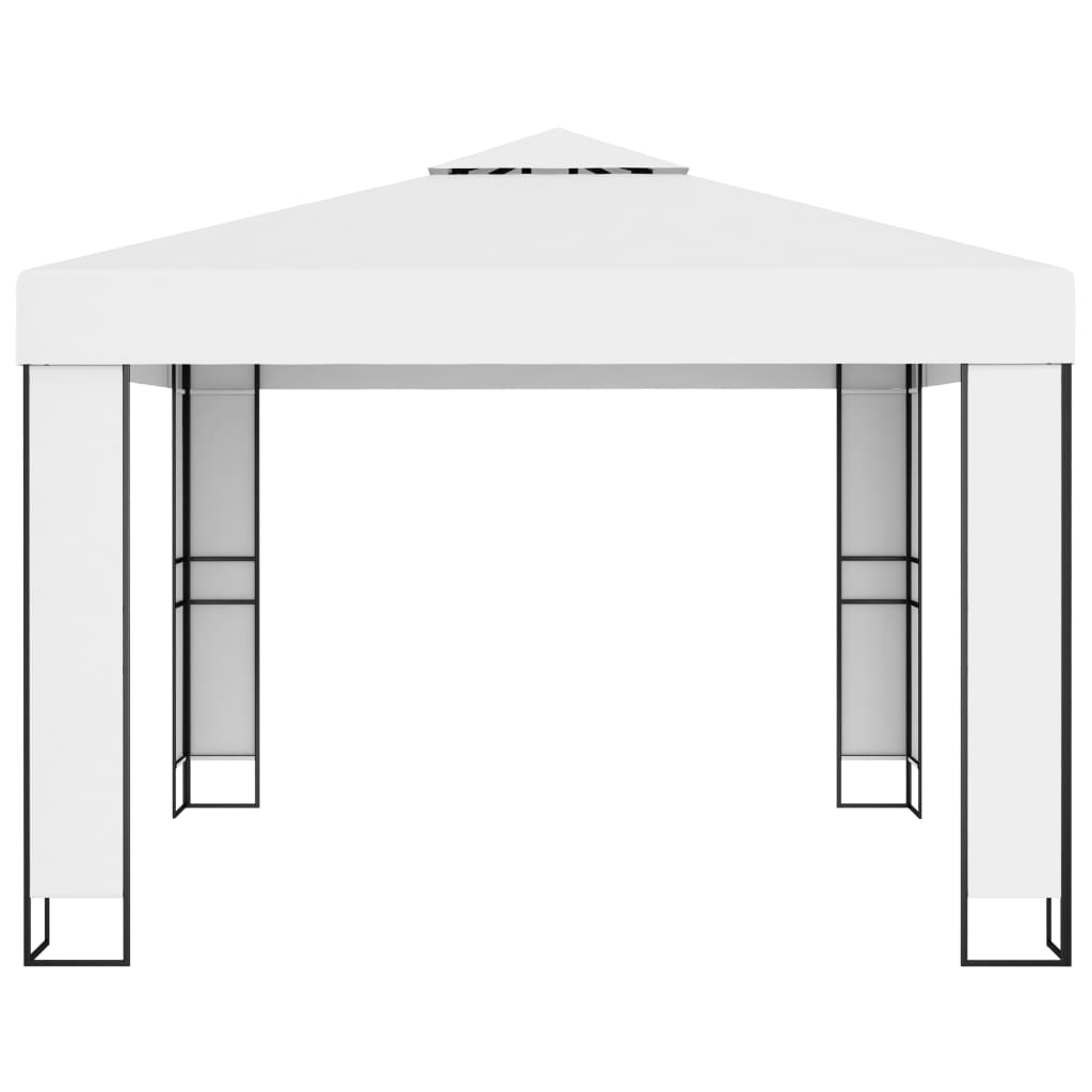 Gazebo con Tetto Doppio 3 x 3 m Bianco | homemem39