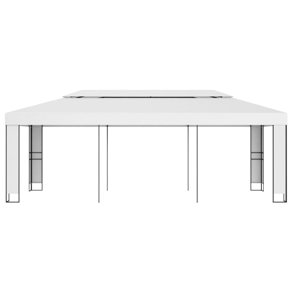 Gazebo con Tetto Doppio 3x6 m Bianco | homemem39