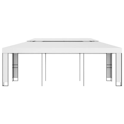 Gazebo con Tetto Doppio 3x6 m Bianco | homemem39