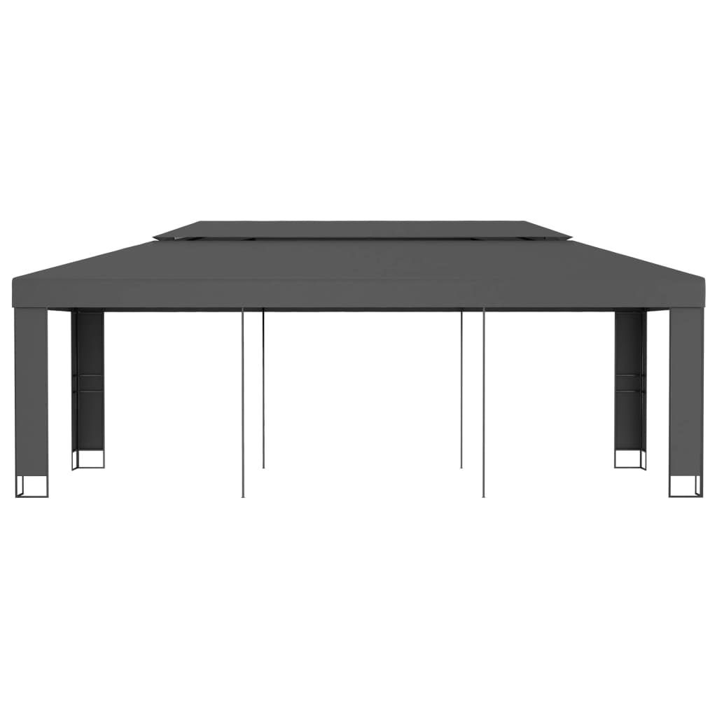 Gazebo con Tetto Doppio 3x6 m Antracite | homemem39