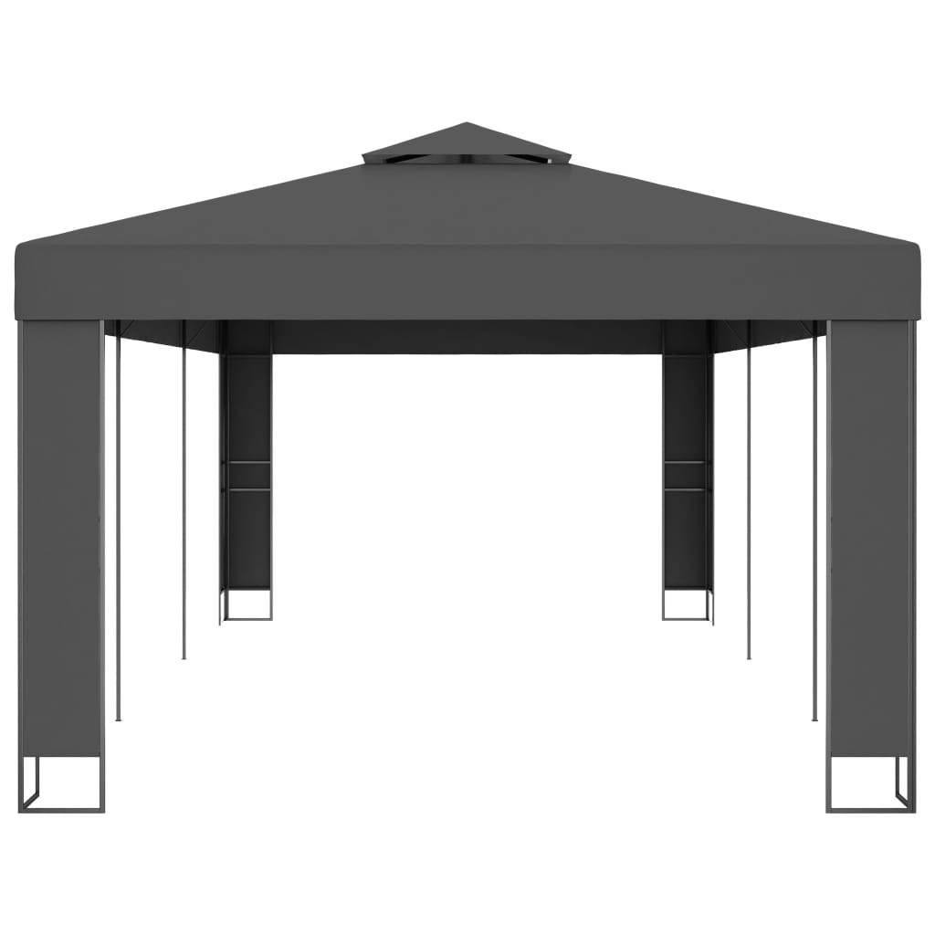 Gazebo con Tetto Doppio 3x6 m Antracite | homemem39