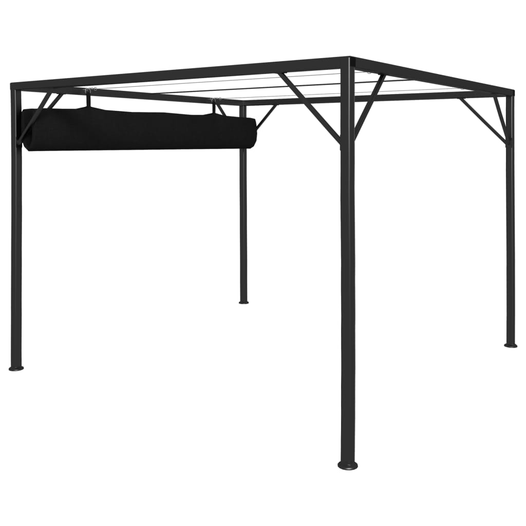 Gazebo da Giardino con Tetto a Scomparsa 3x3 m Antracite | homemem39