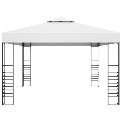 Garden Gazebo in Painted Steel 4x3x2.7 m White