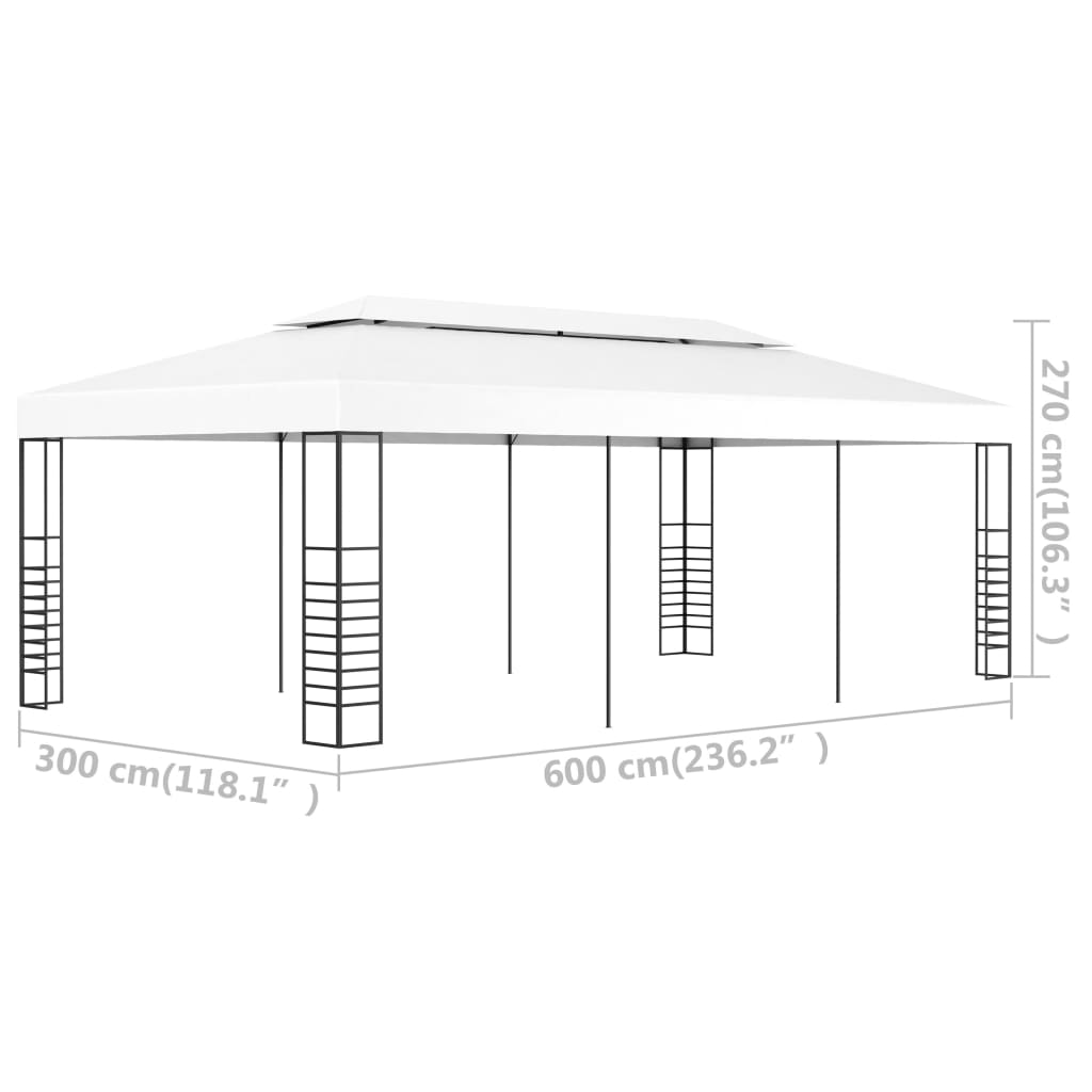 Tenda Gazebo 6x3 m Bianco | homemem39