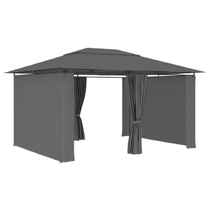 Gazebo da Giardino con Tende 4x3 m Antracite | homemem39