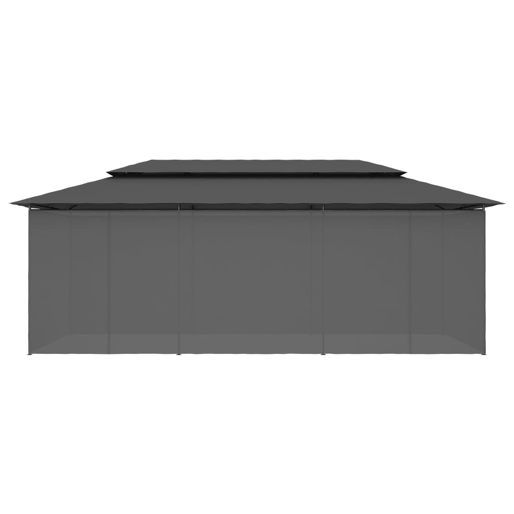 Gazebo con Tende 600x298x270 cm Antracite | homemem39