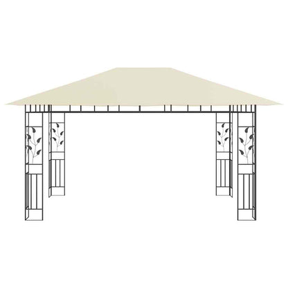 Gazebo con Zanzariera 4x3x2,73 m Crema 180 g/m² | homemem39