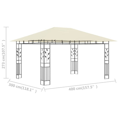 Gazebo con Zanzariera 4x3x2,73 m Crema 180 g/m² | homemem39