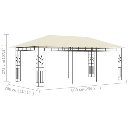 Gazebo con Zanzariera 6x3x2,73 m Crema | homemem39