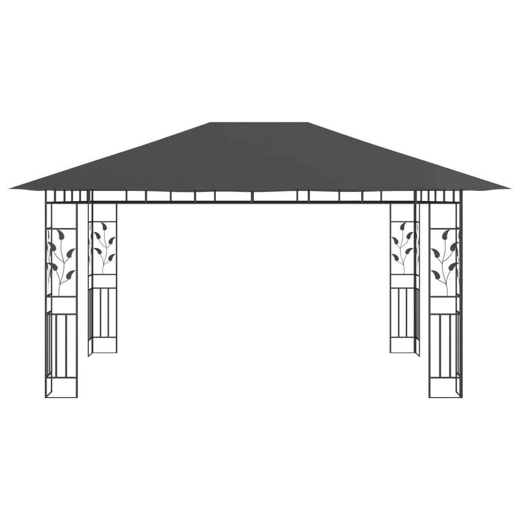 Gazebo con Zanzariera 4x3x2,73 m Antracite 180 g/m² | homemem39