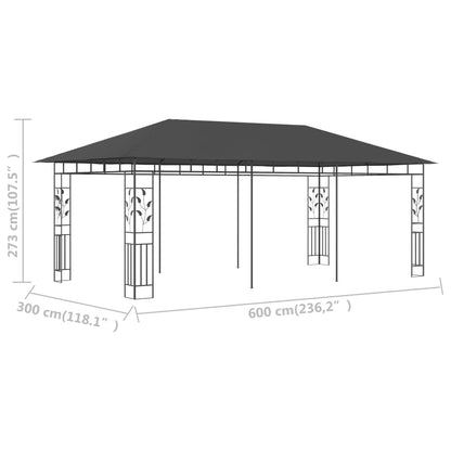 Gazebo con Zanzariera 6x3x2,73 m Antracite | homemem39