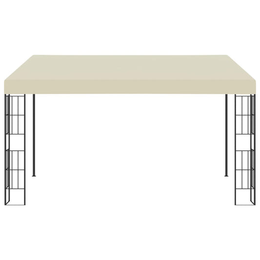 Gazebo a Parete 3x4 m Crema in Tessuto