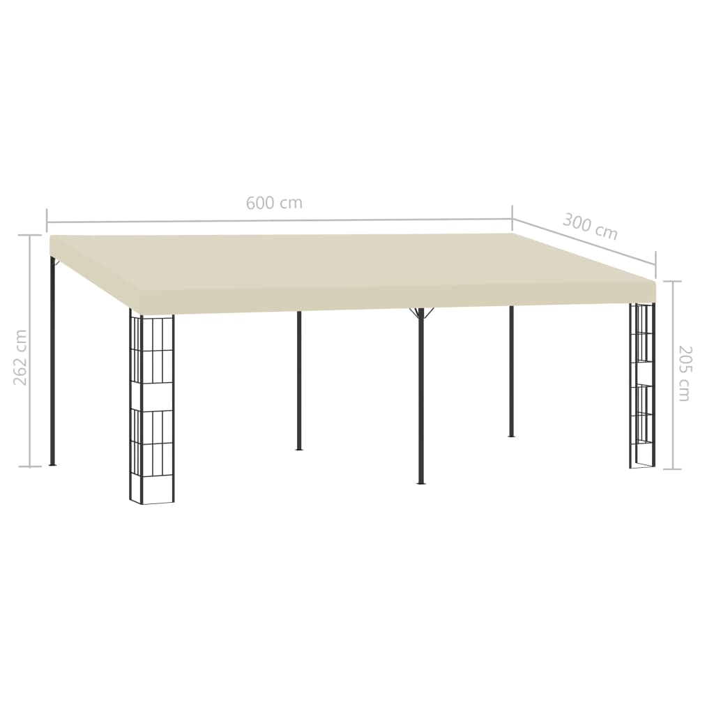 Gazebo a Parete 3x6 m Crema in Tessuto | homemem39