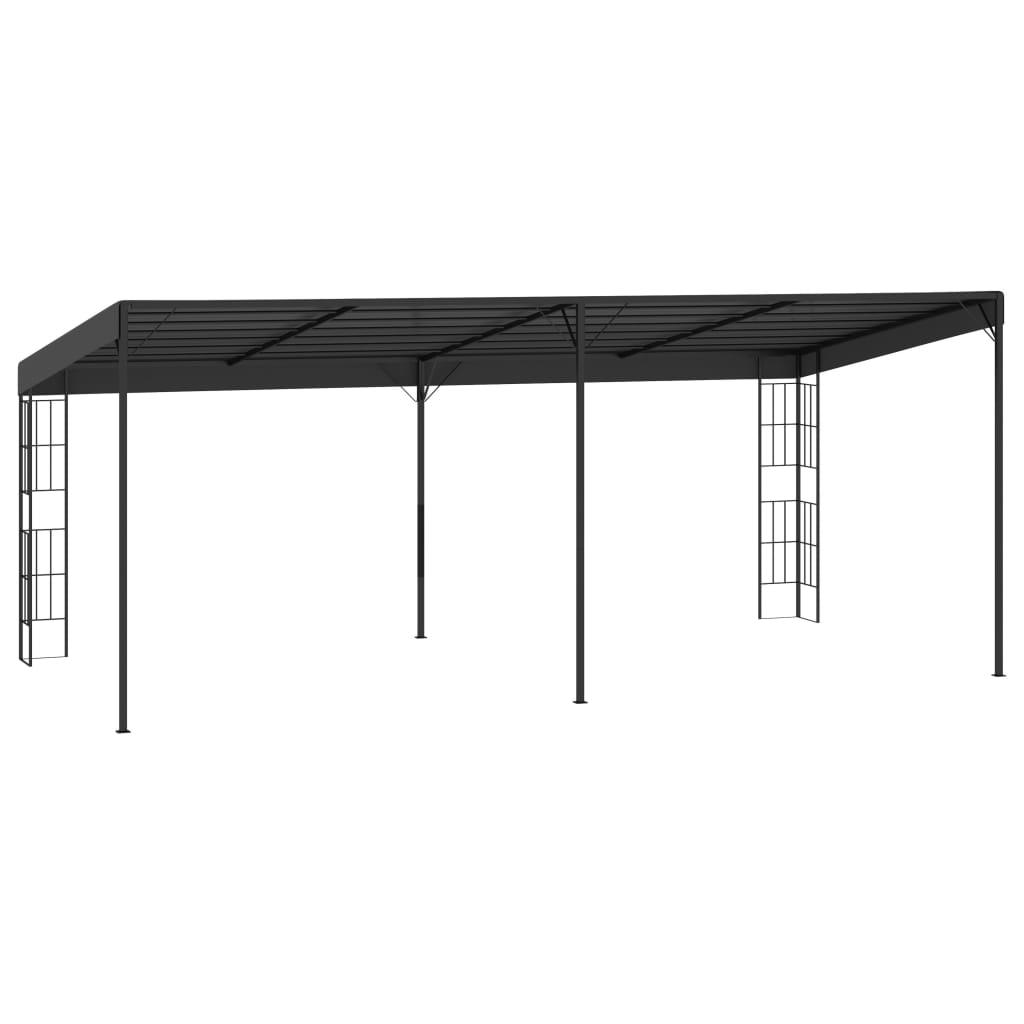 Gazebo a Parete 3x6 m Antracite in Tessuto