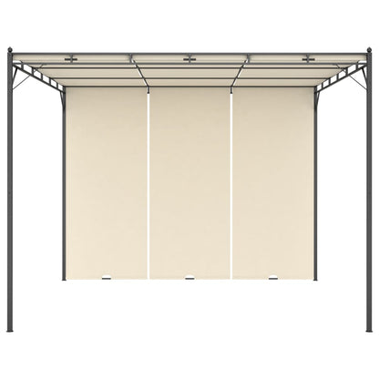 Gazebo da Giardino con Tenda Laterale 3x3x2,25m Crema | homemem39