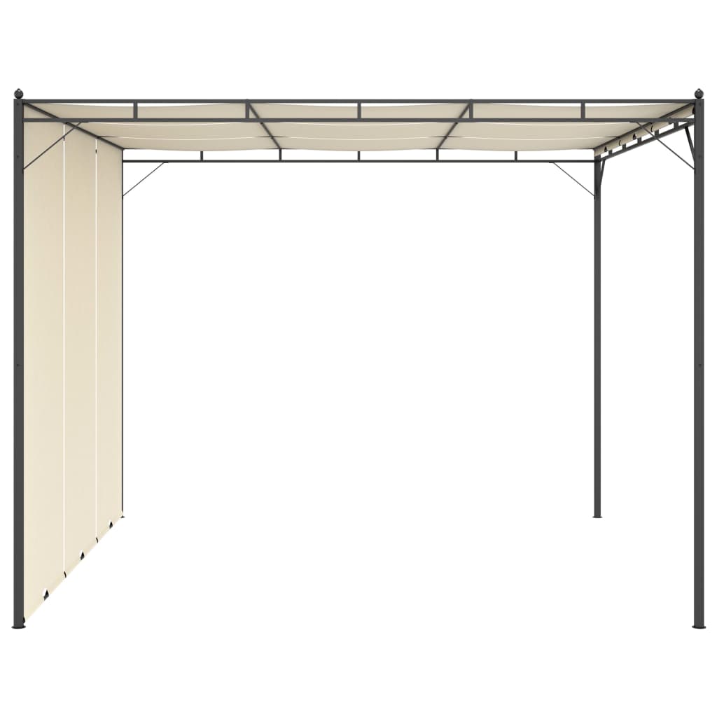 Gazebo da Giardino con Tenda Laterale 3x3x2,25m Crema | homemem39