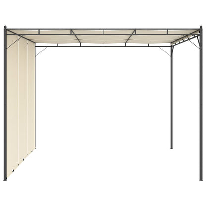 Gazebo da Giardino con Tenda Laterale 3x3x2,25m Crema | homemem39