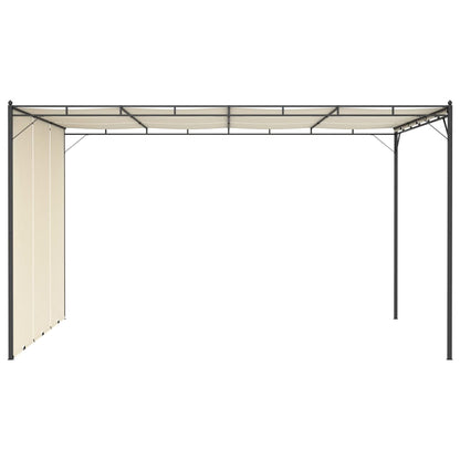 Gazebo da Giardino con Tenda Laterale 4x3x2,25 m Crema | homemem39