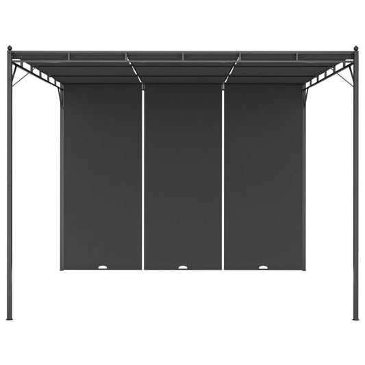Gazebo da Giardino con Tenda Laterale 3x3x2,25 m Antracite | homemem39
