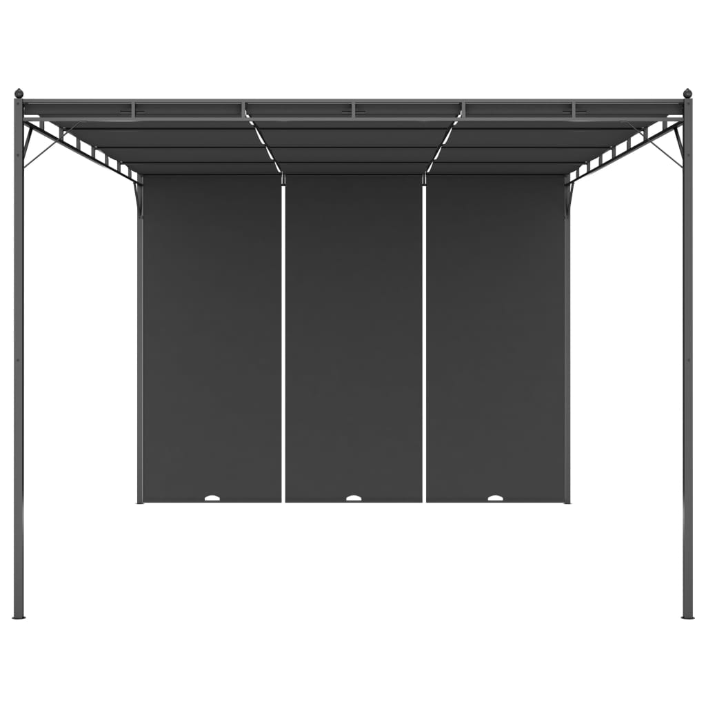 Gazebo da Giardino con Tenda Laterale 4x3x2,25 m Antracite | homemem39