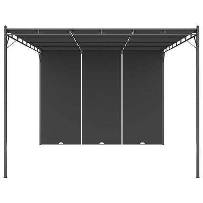 Gazebo da Giardino con Tenda Laterale 4x3x2,25 m Antracite | homemem39