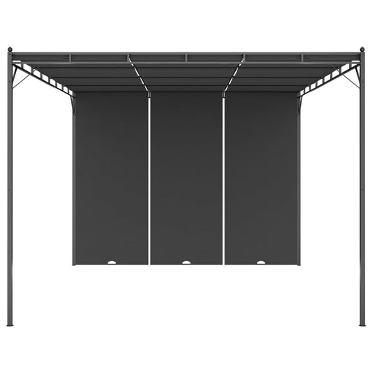 Gazebo da Giardino con Tenda Laterale 4x3x2,25 m Antracite | homemem39