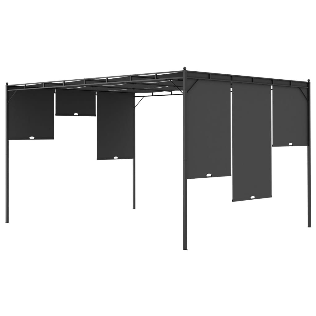 Gazebo da Giardino con Tenda Laterale 4x3x2,25 m Antracite | homemem39