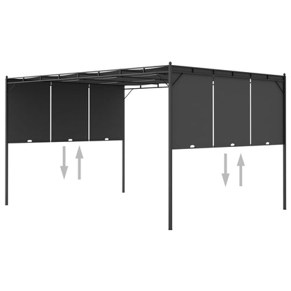 Gazebo da Giardino con Tenda Laterale 4x3x2,25 m Antracite | homemem39