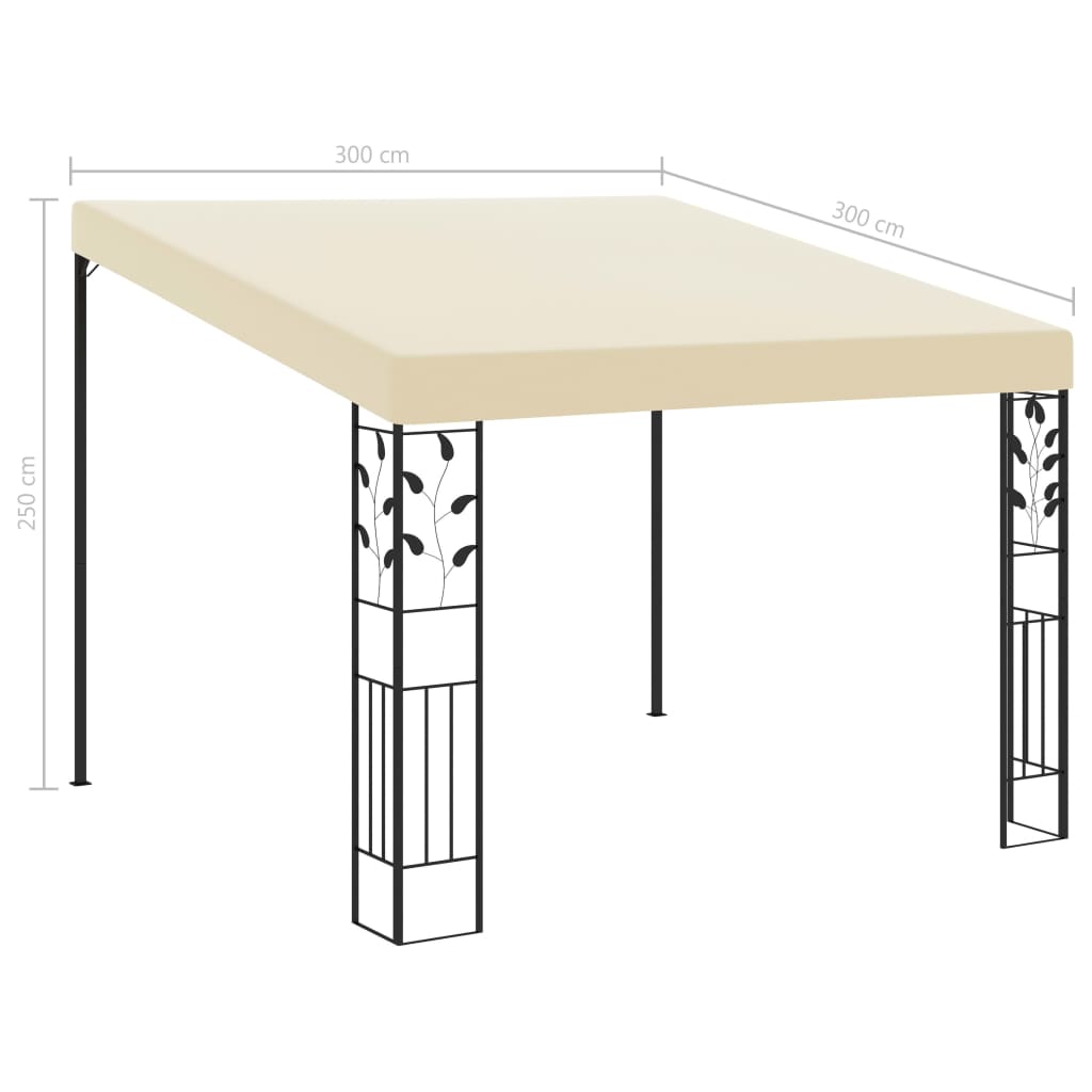 Gazebo a Parete 3x3x2,5 m Crema | homemem39