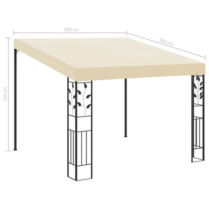 Gazebo a Parete 3x3x2,5 m Crema | homemem39
