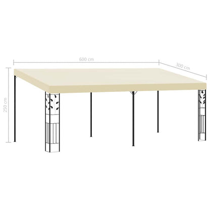 Gazebo a Parete 6x3x2,5 m Crema | homemem39
