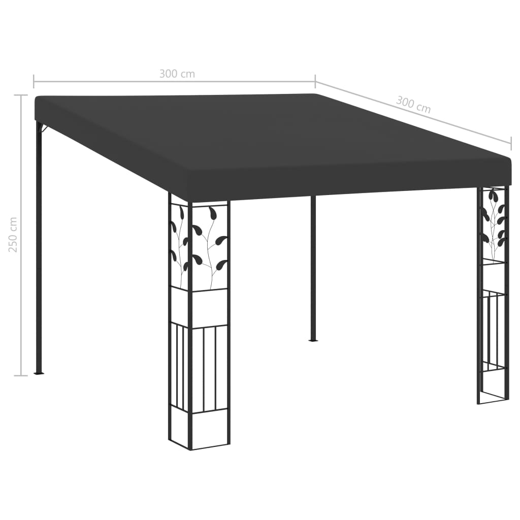 Gazebo a Parete 3x3x2,5 m Antracite | homemem39