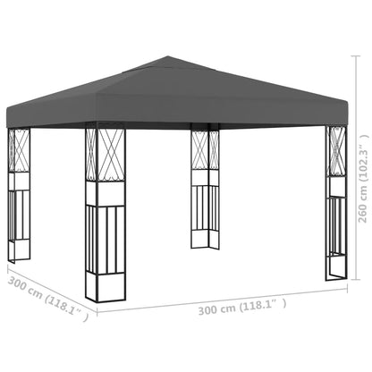 Gazebo 3x3 m Antracite in Tessuto | homemem39
