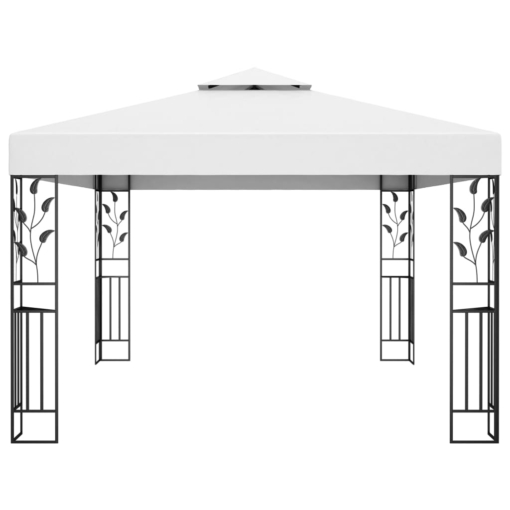 Gazebo con Tetto Doppio 3x4 m Bianco - homemem39