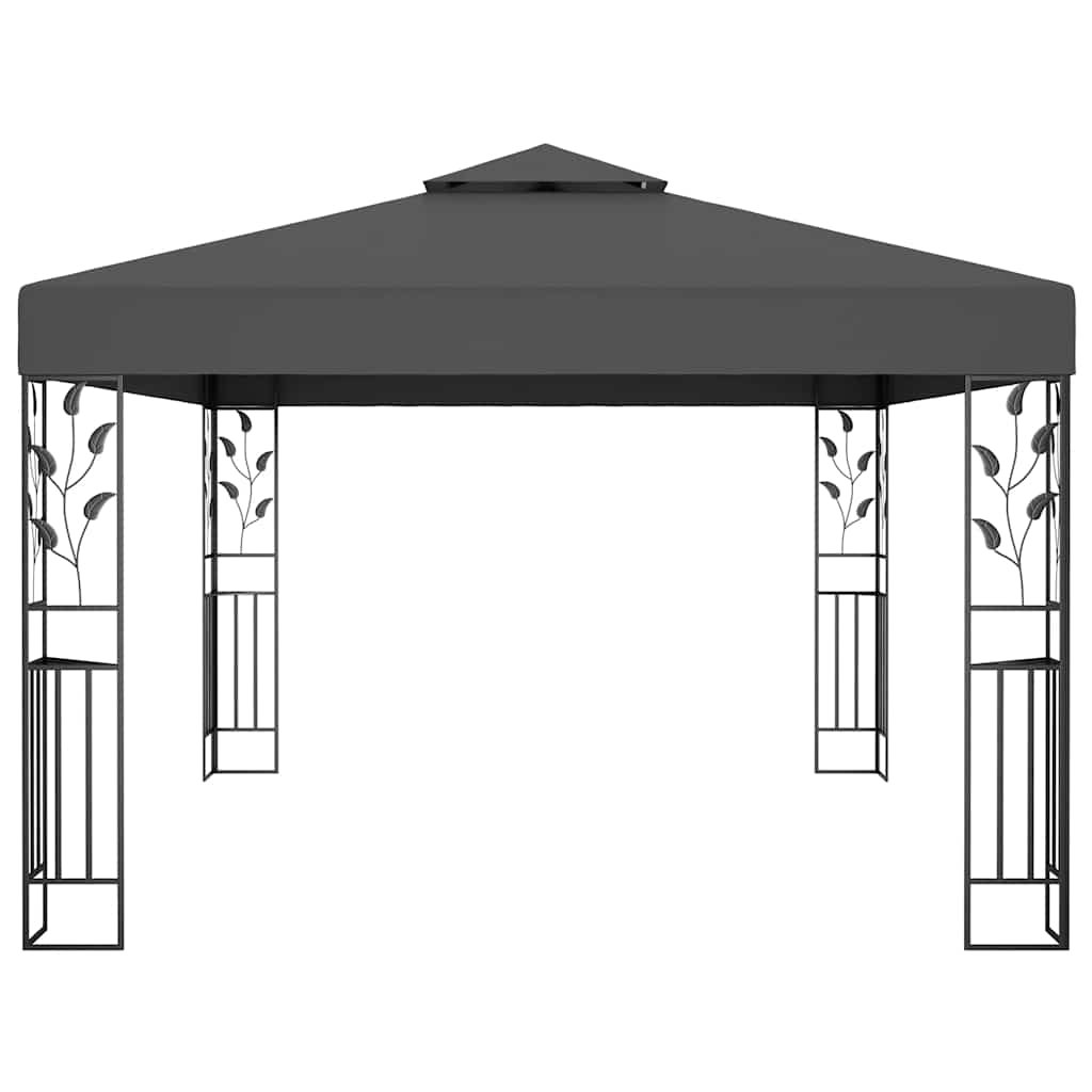 Gazebo con Tetto Doppio 3x4 m Antracite | homemem39