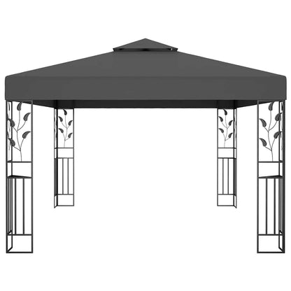 Gazebo con Tetto Doppio 3x4 m Antracite | homemem39