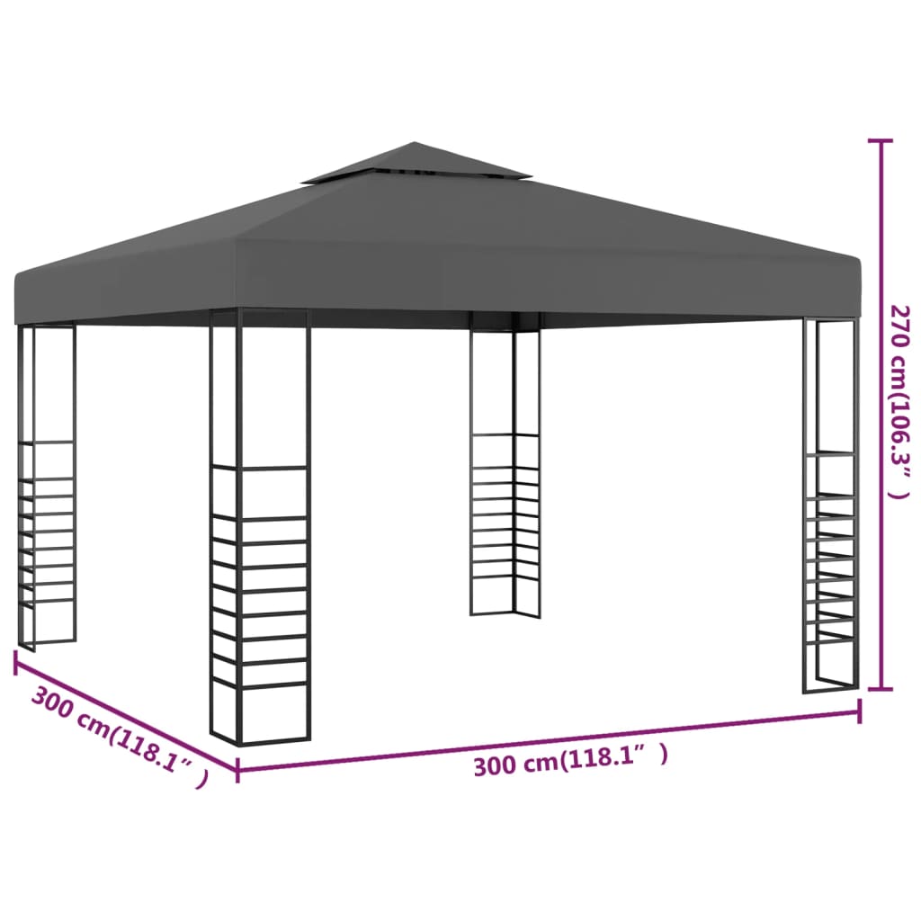 Gazebo da Giardino 3x3 m Antracite | homemem39