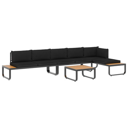 Set Divano da Giardino 4 pz ad Angolo Cuscini in Alluminio WPC | homemem39