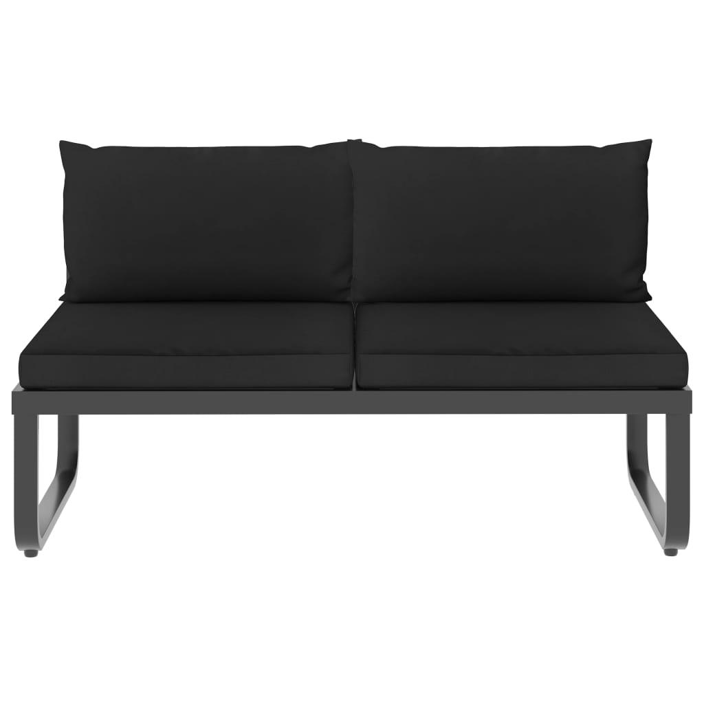 Set Divano da Giardino 4 pz ad Angolo Cuscini in Alluminio WPC | homemem39