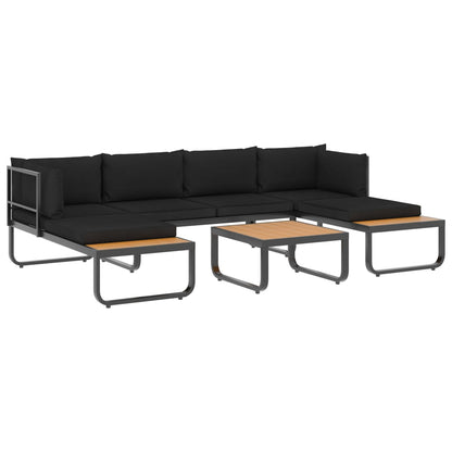Set Divano da Giardino 4 pz ad Angolo Cuscini in Alluminio WPC | homemem39