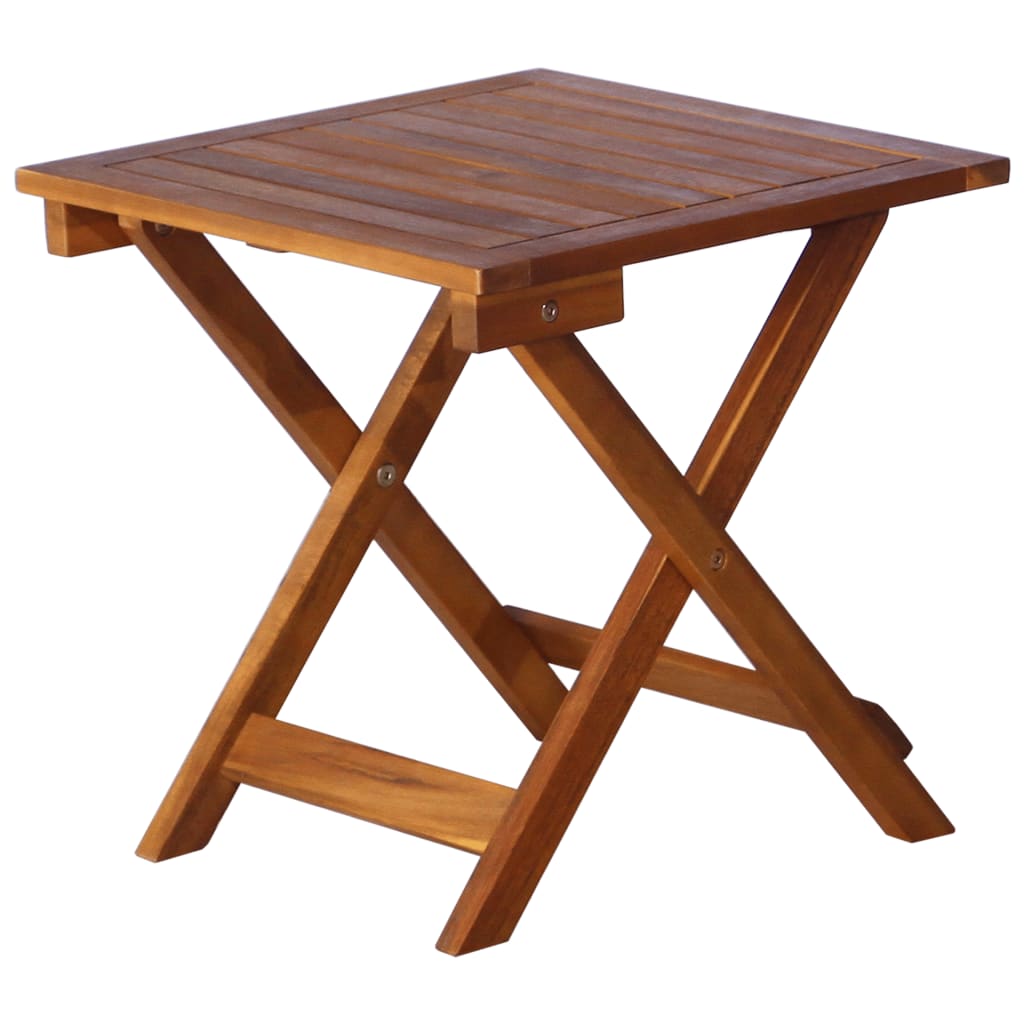 Lettino Prendisole con Tavolino Legno Massello Acacia Marrone - homemem39