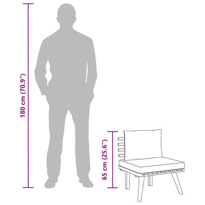 Sedia da Giardino con Cuscini in Legno Massello di Acacia