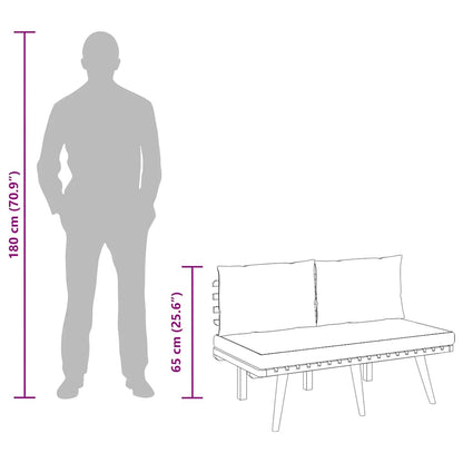 Panca da Giardino con Cuscini 115 cm in Legno Massello Acacia - homemem39